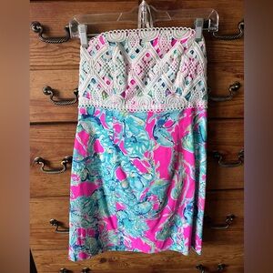Lilly Pulitzer strapless lobster roll dress